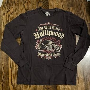 Lucky Brand The Wild Rides Motorcycle Rally Long Sleeve Shirt